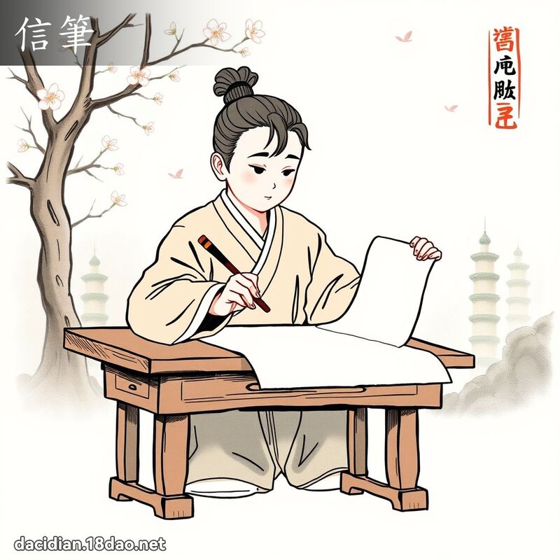 信笔 - 国语大辞典配图