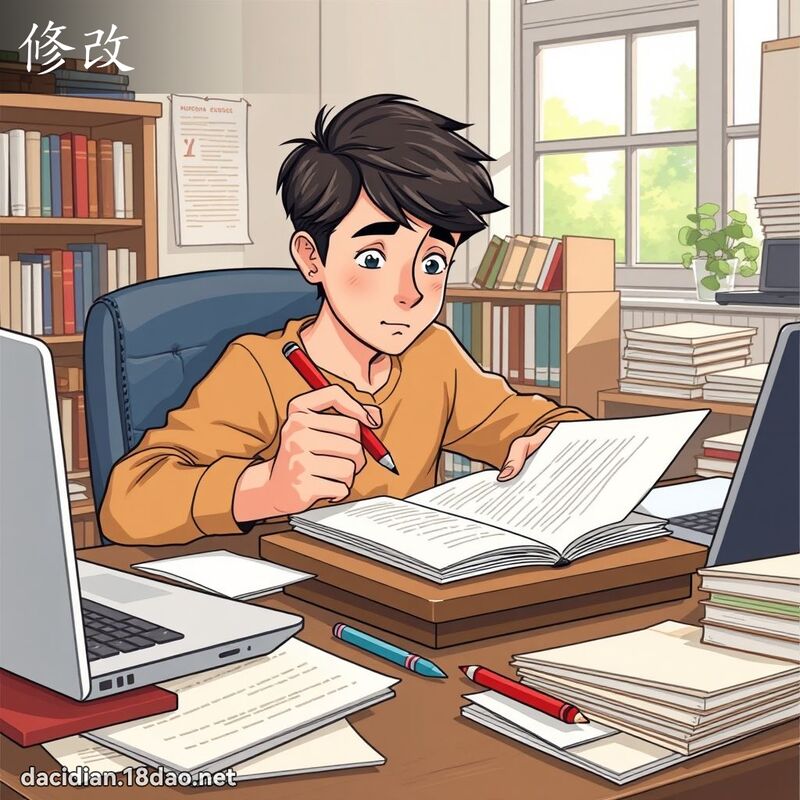 修改 - 國語大辭典配圖