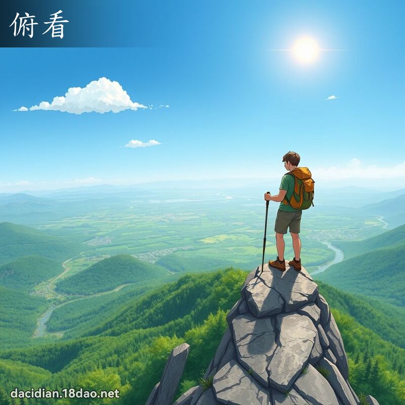 俯看 - 國語大辭典配圖