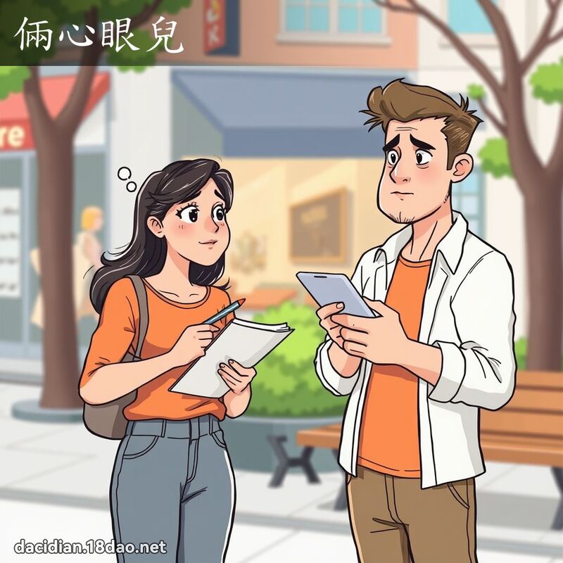 倆心眼兒 - 國語大辭典配圖