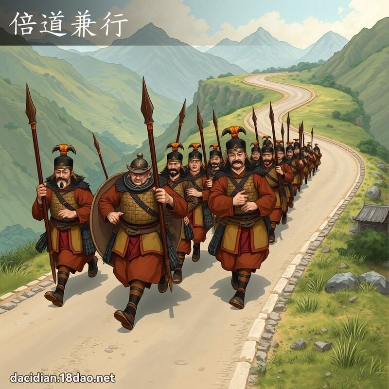 倍道兼行 - 国语大辞典配图