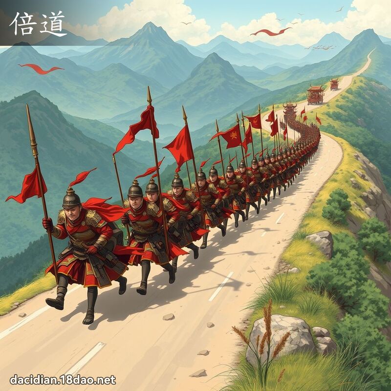 倍道 - 國語大辭典配圖