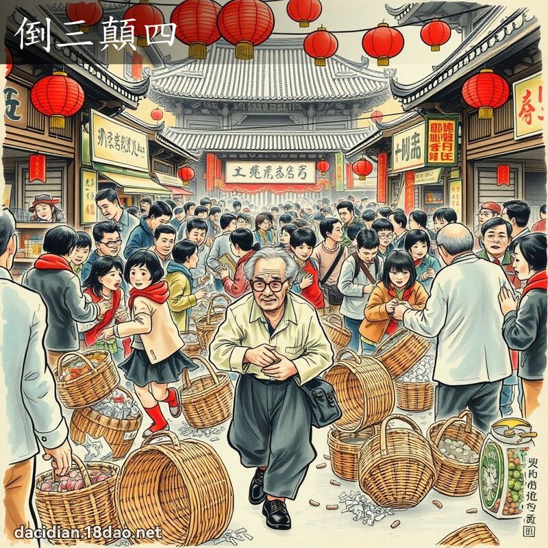 倒三顛四 - 国语大辞典配图
