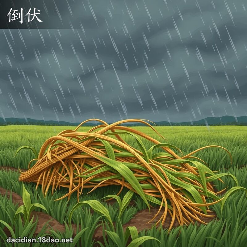 倒伏 - 國語大辭典配圖