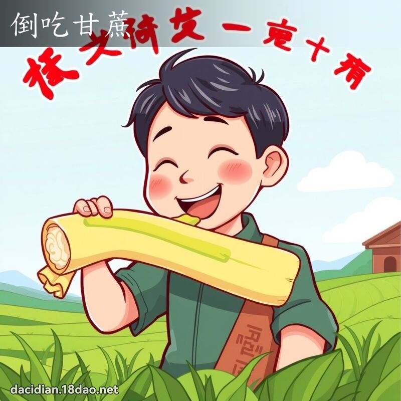 倒吃甘蔗 - 國語大辭典配圖