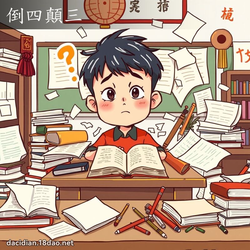 倒四顛三 - 國語大辭典配圖