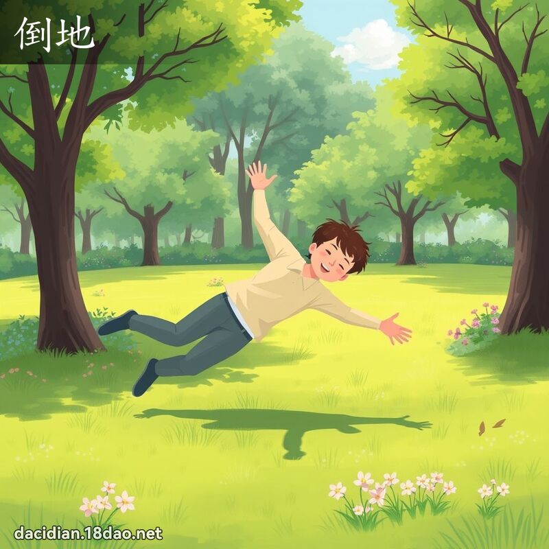 倒地 - 国语大辞典配图
