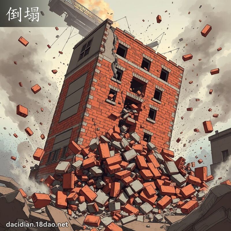 倒塌 - 國語大辭典配圖