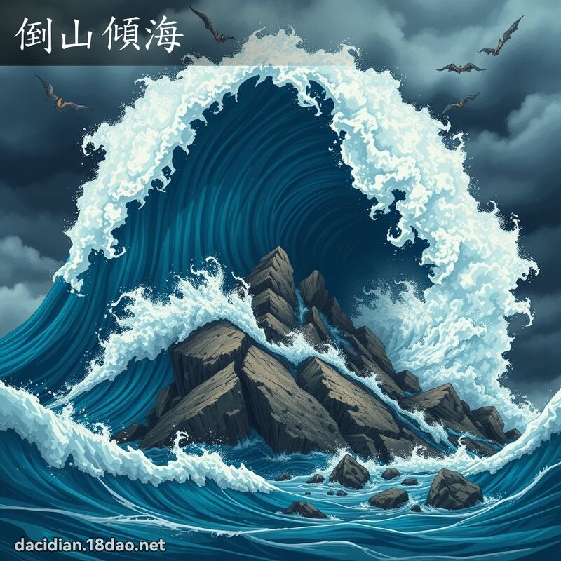倒山傾海 - 國語大辭典配圖