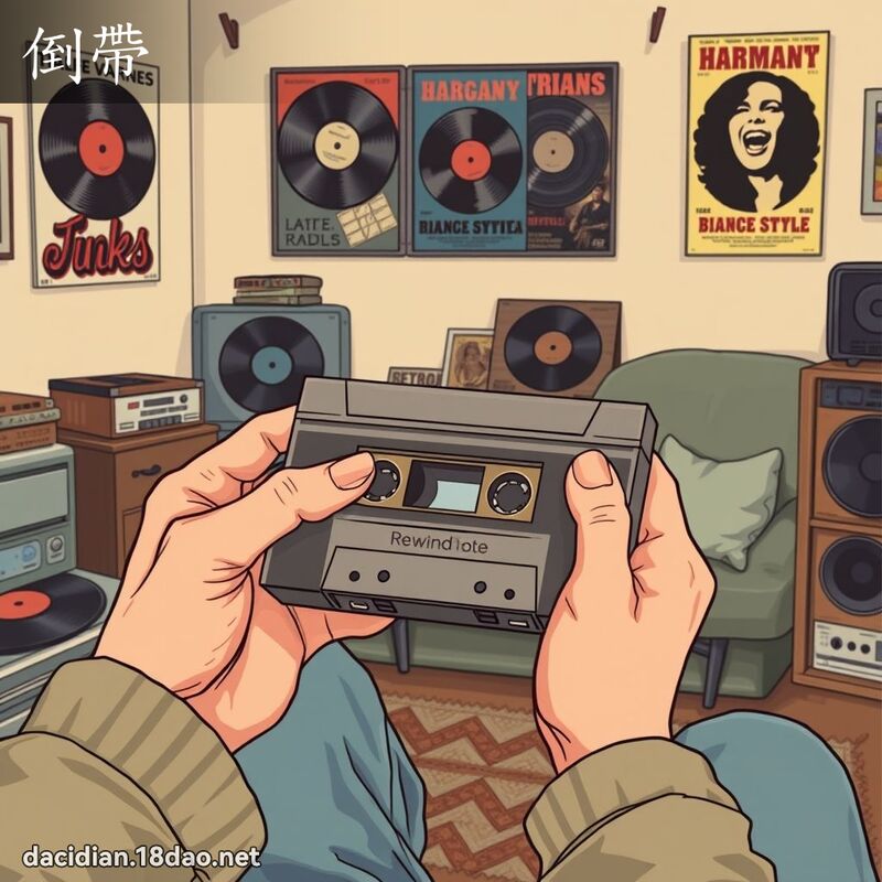 倒帶 - 國語大辭典配圖