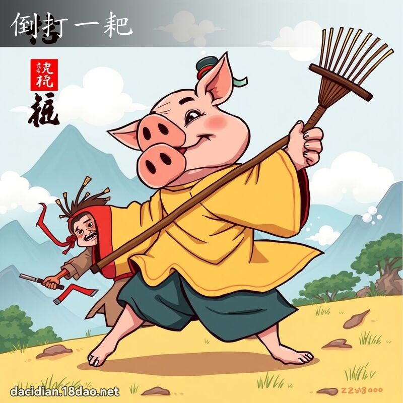 倒打一耙 - 國語大辭典配圖
