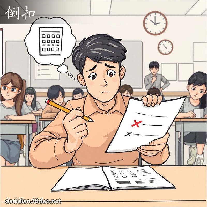 倒扣 - 国语大辞典配图
