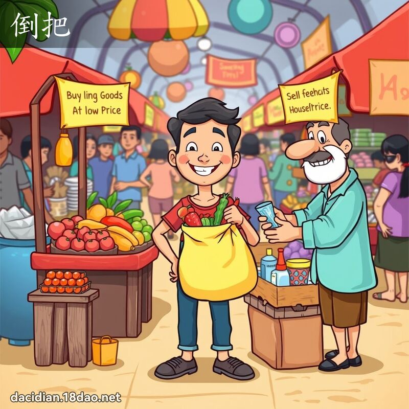 倒把 - 国语大辞典配图