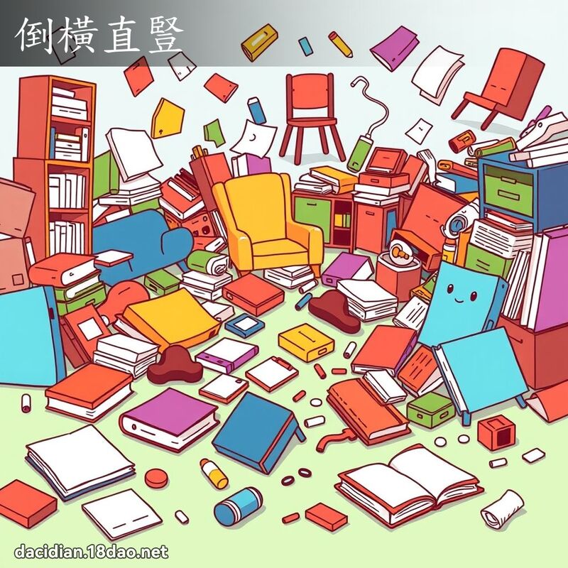 倒横直竖 - 国语大辞典配图