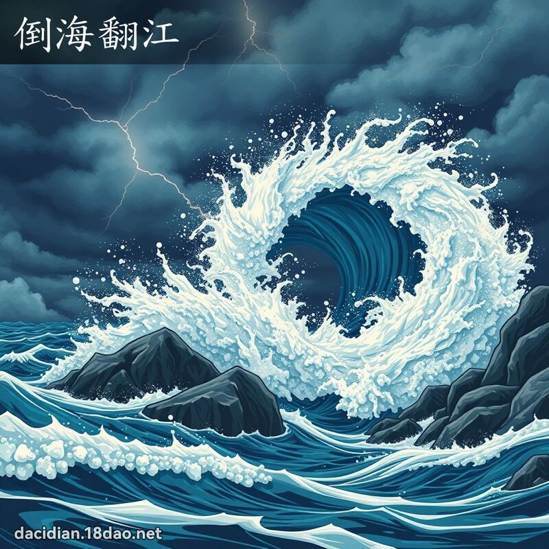 倒海翻江 - 国语大辞典配图