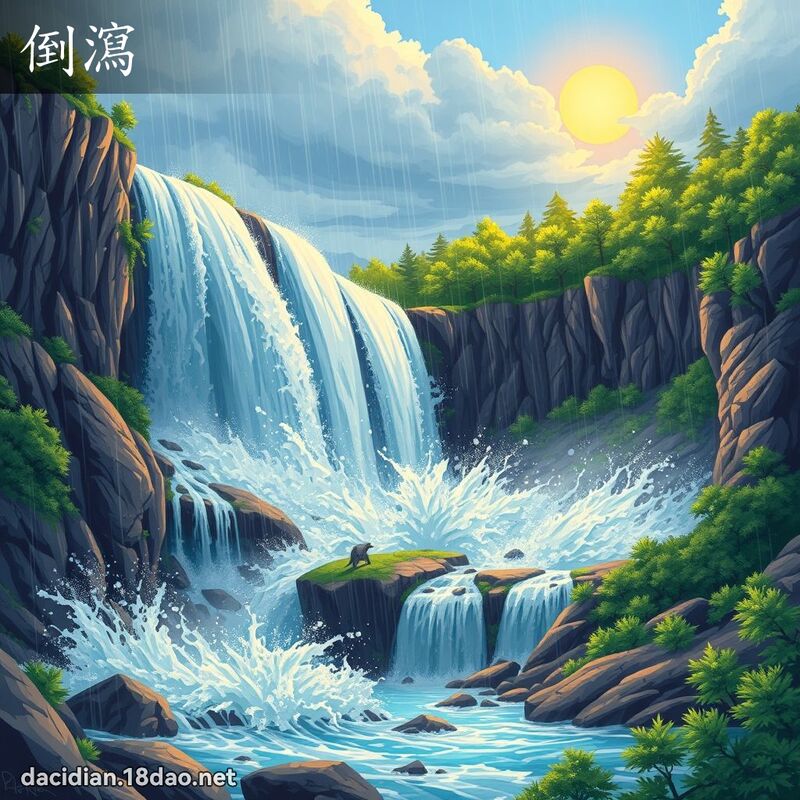 倒泻 - 国语大辞典配图
