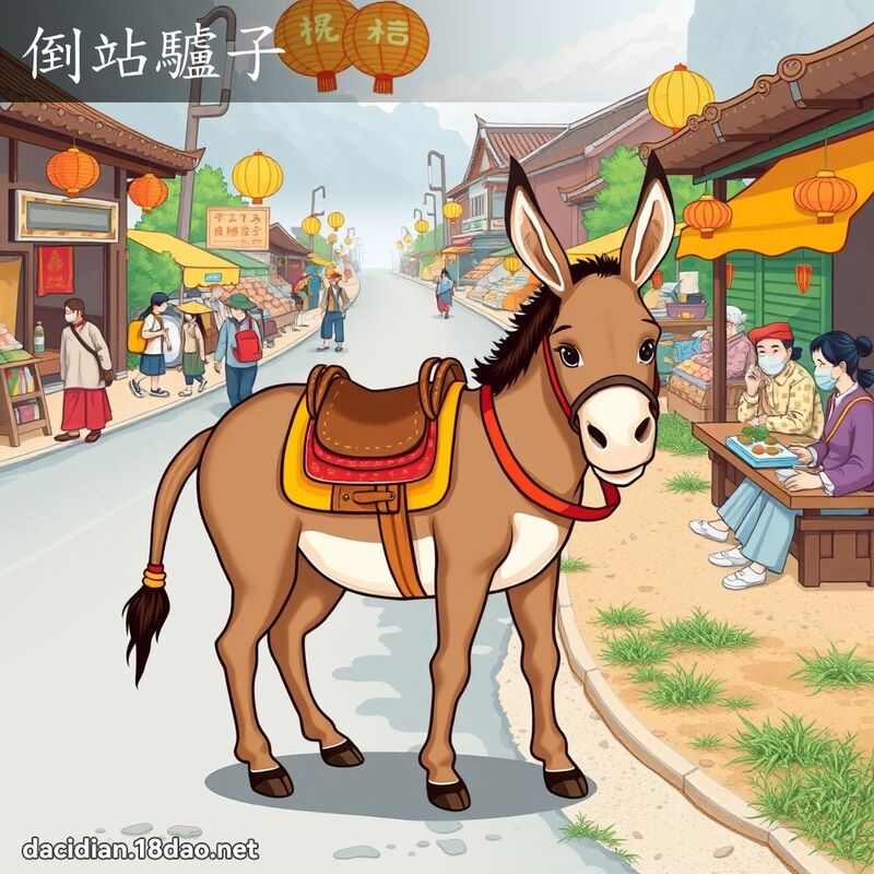 倒站驴子 - 国语大辞典配图