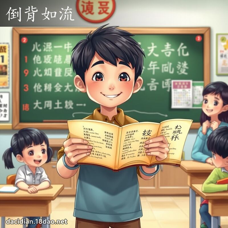 倒背如流 - 国语大辞典配图