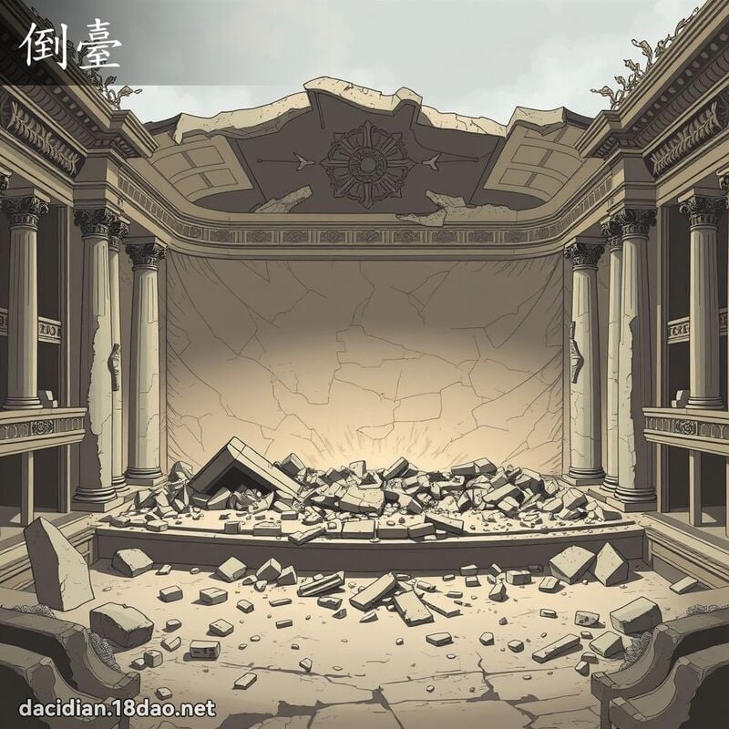 倒臺 - 國語大辭典配圖