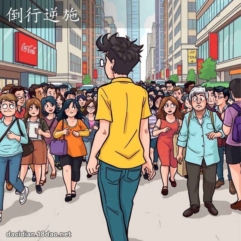 倒行逆施 - 国语大辞典配图