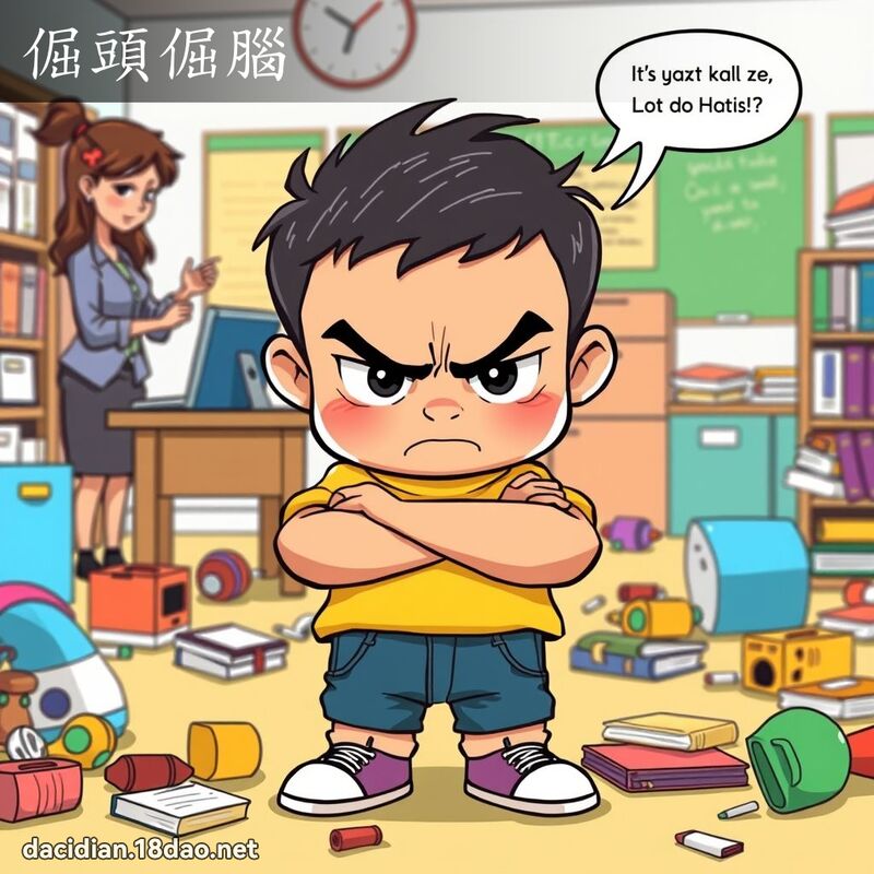 倔头倔脑 - 国语大辞典配图