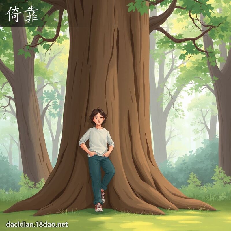 倚靠 - 国语大辞典配图