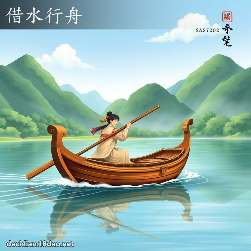 借水行舟 - 國語大辭典配圖