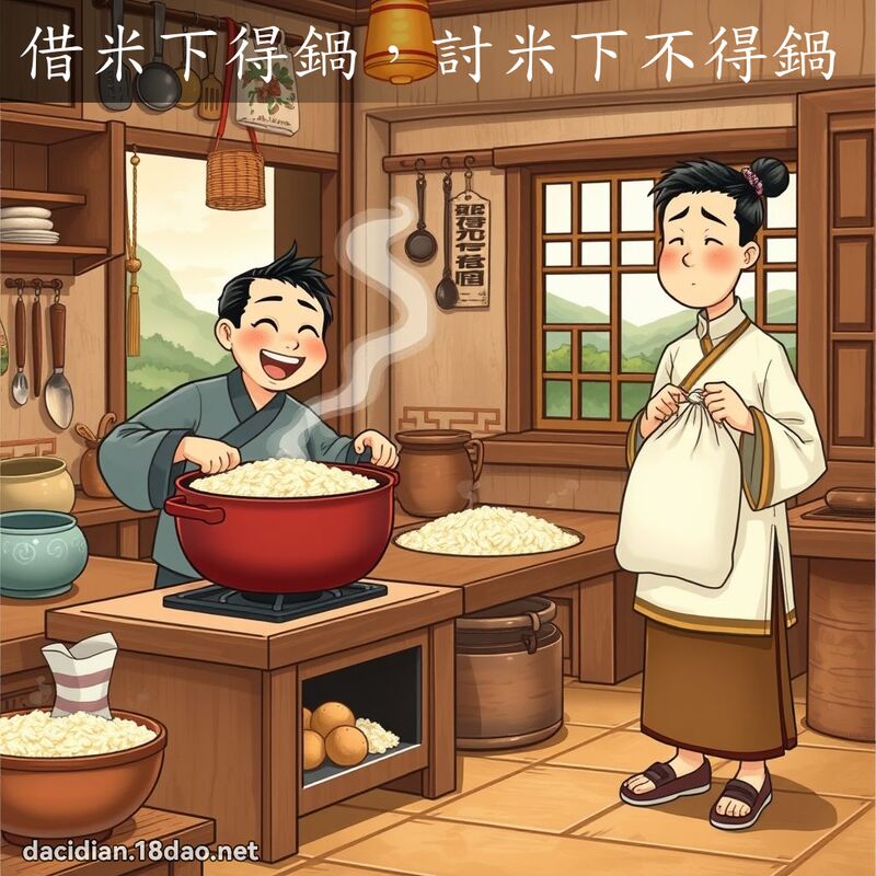 借米下得锅，討米下不得锅 - 国语大辞典配图