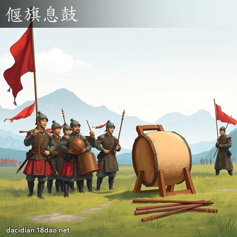 偃旗息鼓 - 國語大辭典配圖