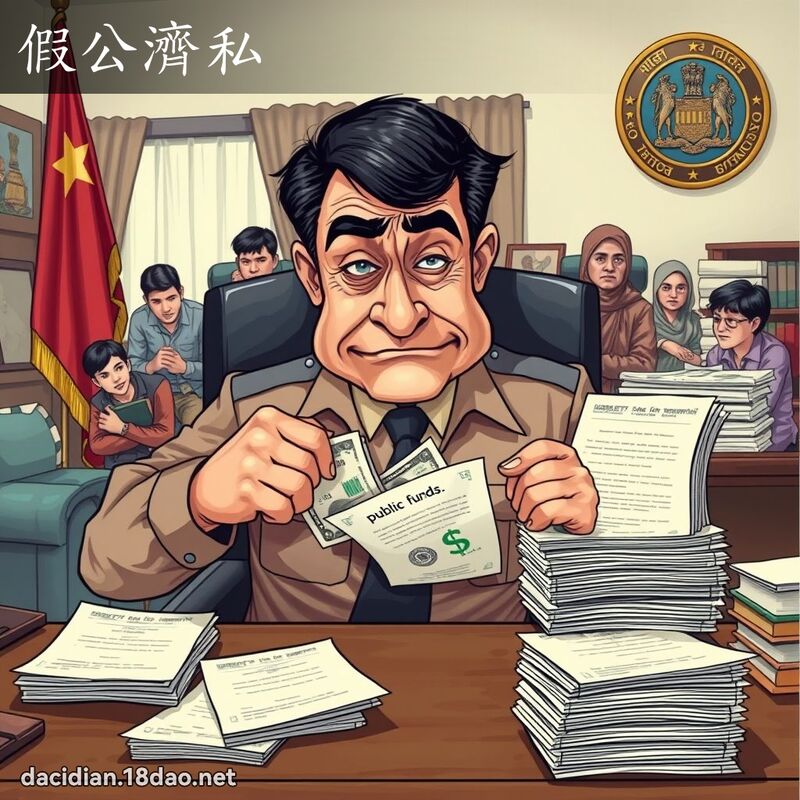 假公济私 - 国语大辞典配图