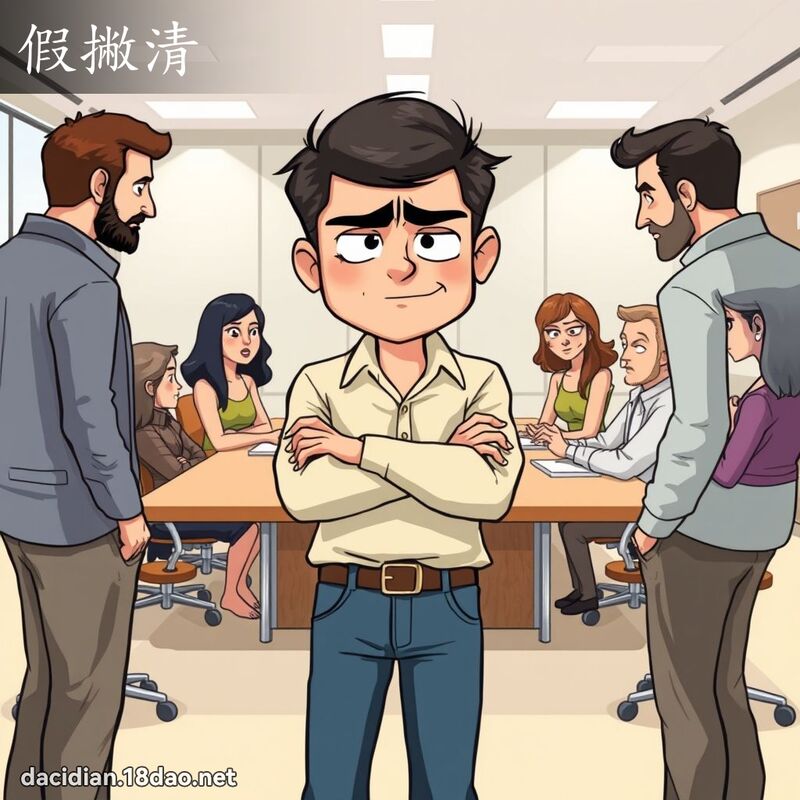 假撇清 - 国语大辞典配图