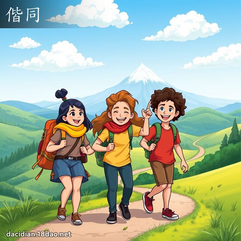 偕同 - 国语大辞典配图