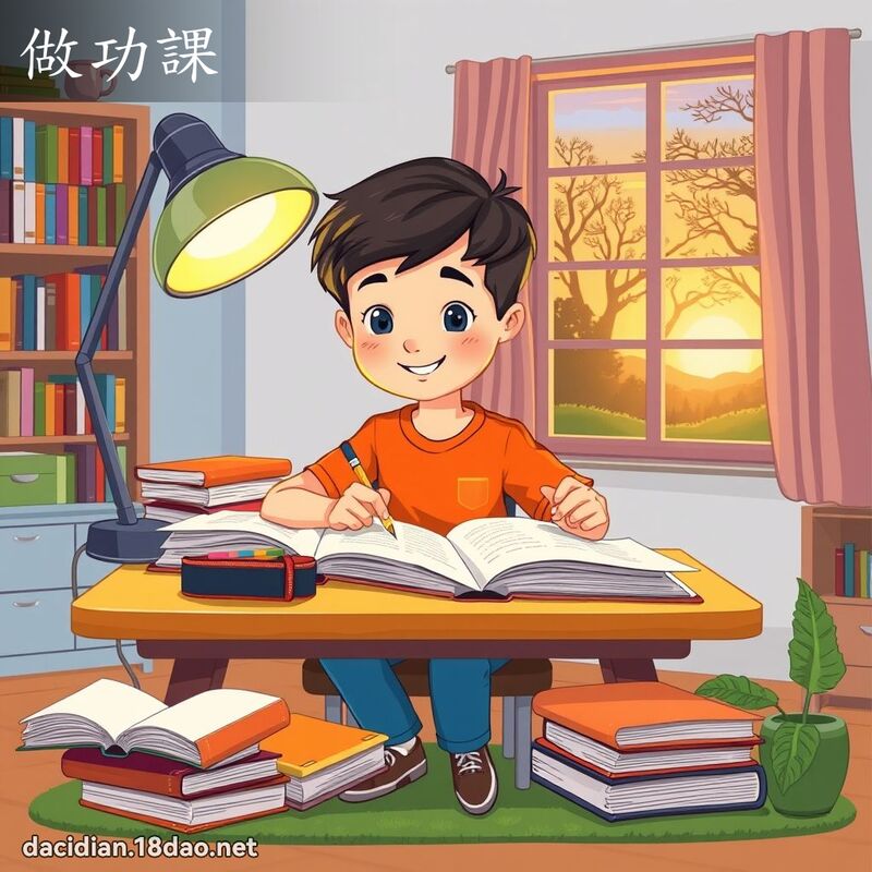做功課 - 國語大辭典配圖