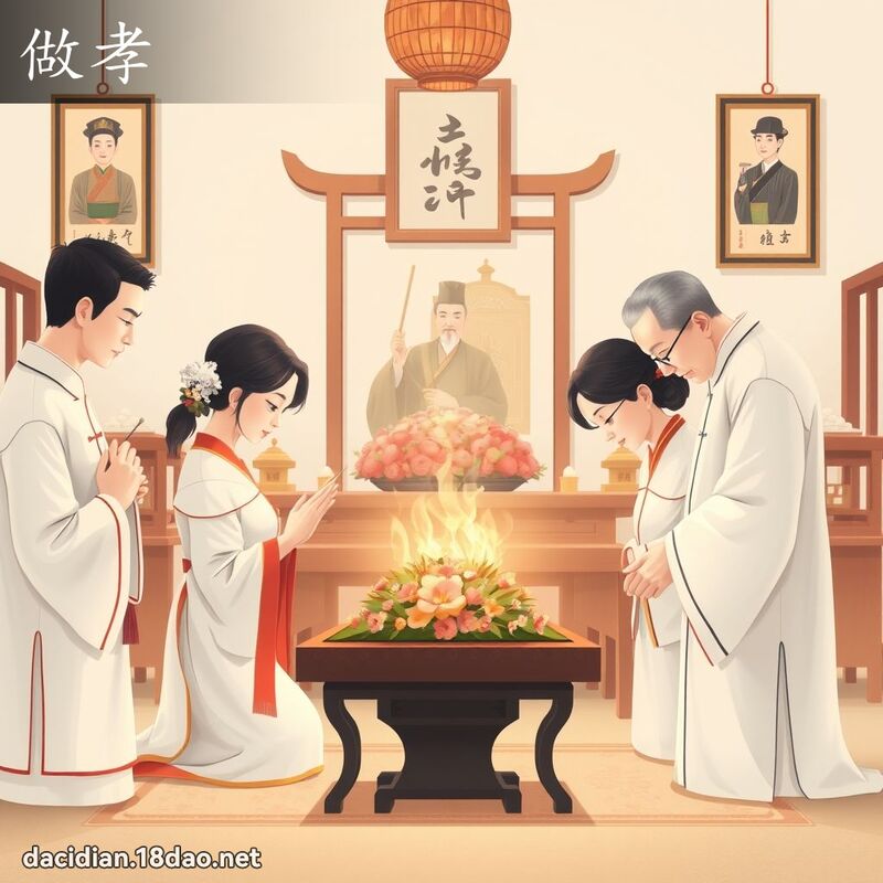 做孝 - 国语大辞典配图