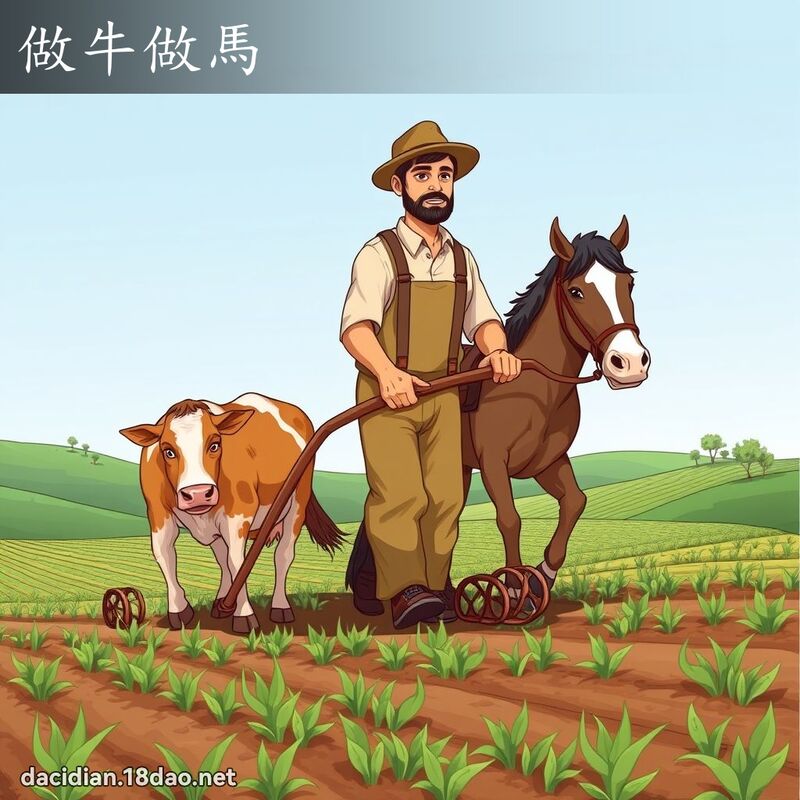 做牛做馬 - 國語大辭典配圖