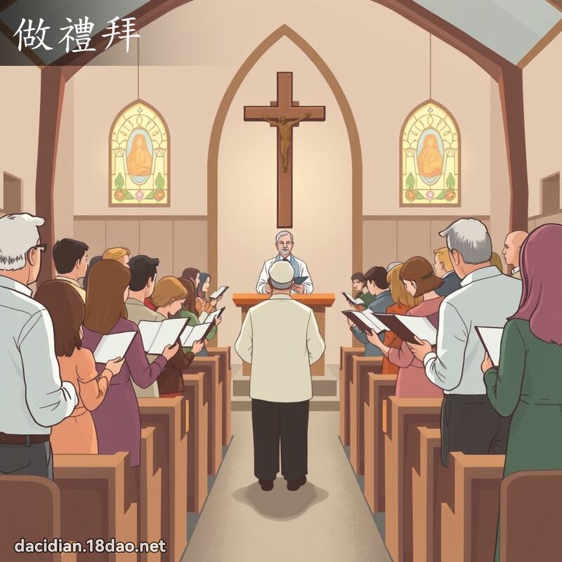 做禮拜 - 國語大辭典配圖