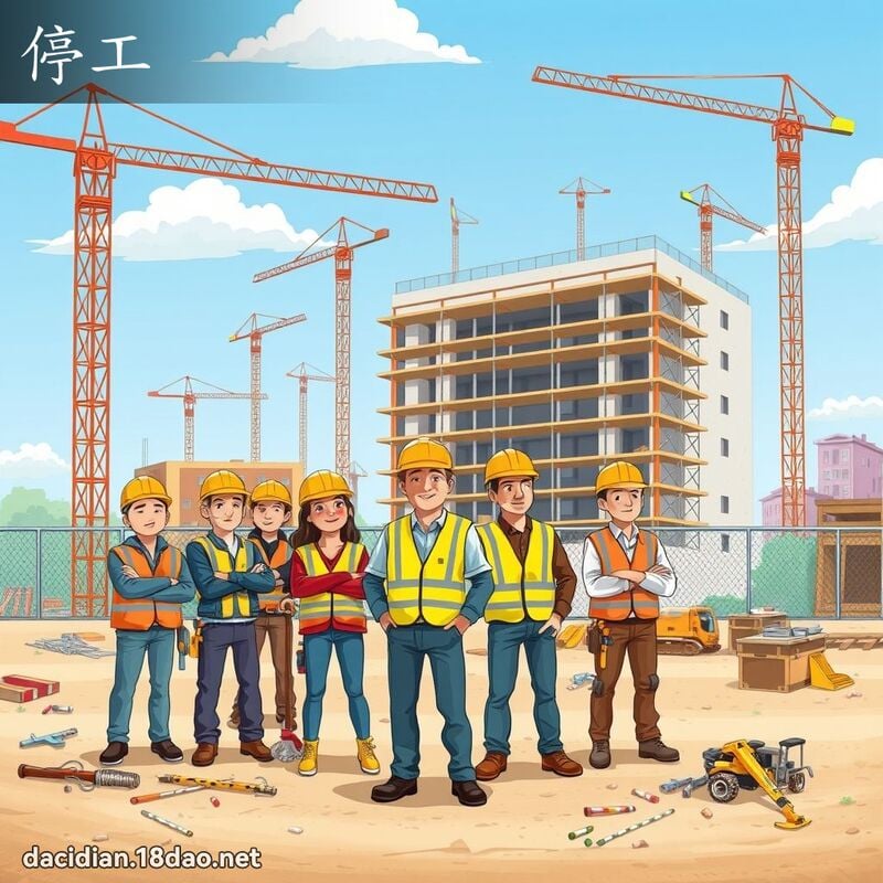 停工 - 國語大辭典配圖