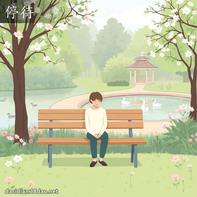停待 - 國語大辭典配圖