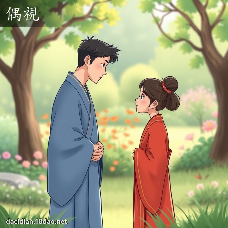 偶視 - 國語大辭典配圖