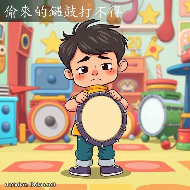 偷來的鑼鼓打不得 - 國語大辭典配圖