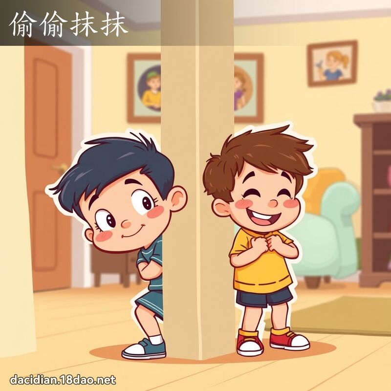 偷偷抹抹 - 國語大辭典配圖