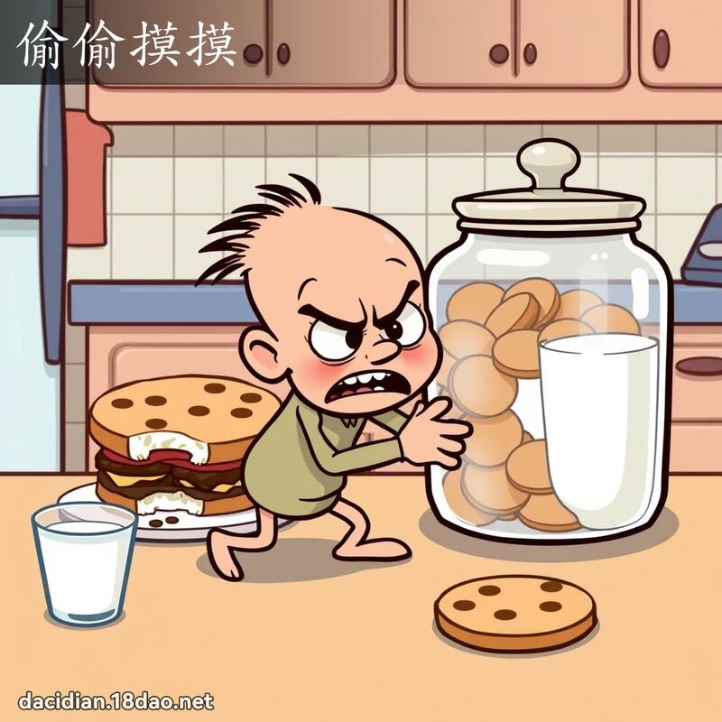 偷偷摸摸 - 國語大辭典配圖