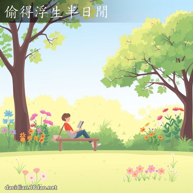 偷得浮生半日闲 - 国语大辞典配图