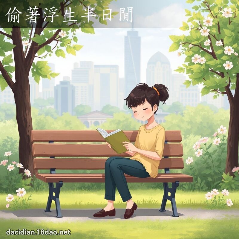 偷著浮生半日閒 - 國語大辭典配圖