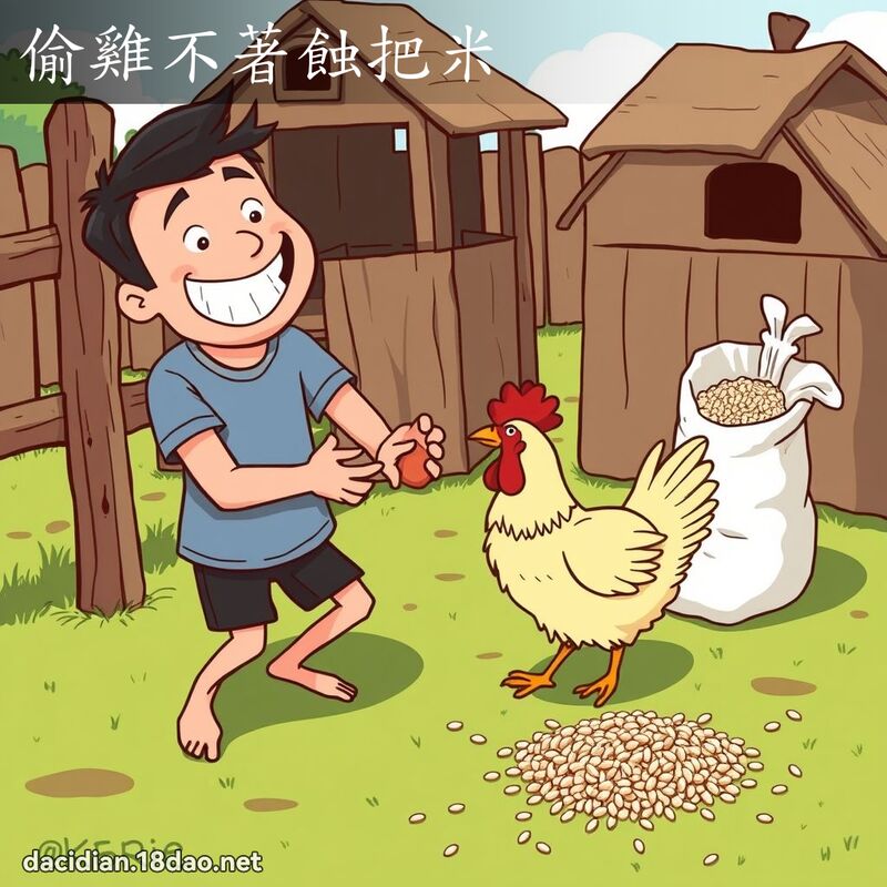 偷雞不著蝕把米 - 國語大辭典配圖