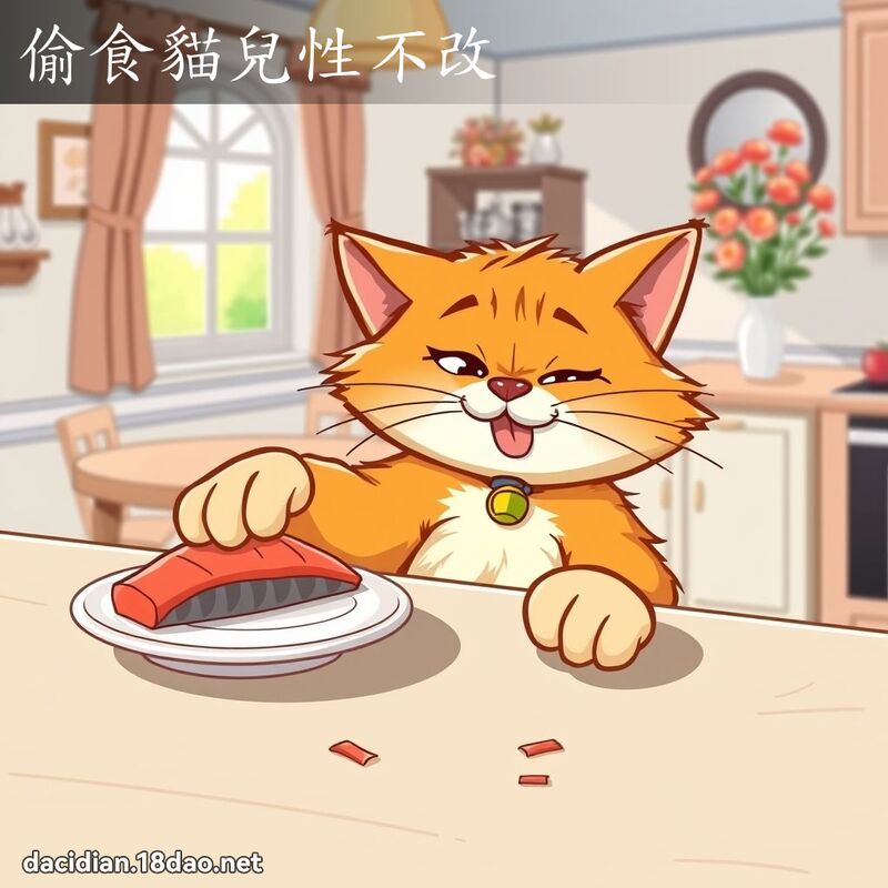 偷食貓兒性不改 - 國語大辭典配圖