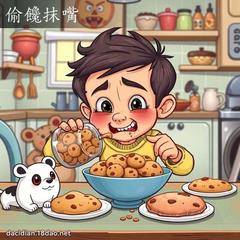 偷饞抹嘴 - 國語大辭典配圖