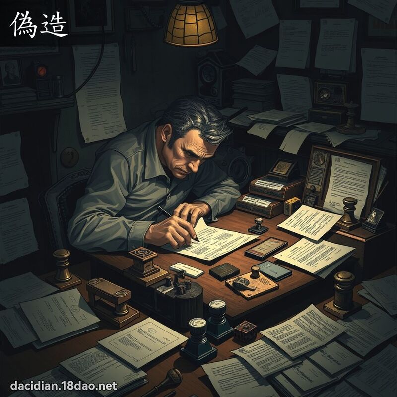 偽造 - 國語大辭典配圖