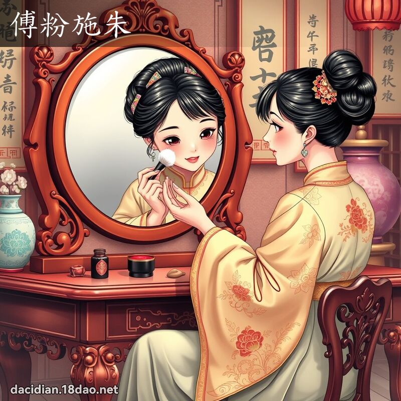 傅粉施朱 - 国语大辞典配图