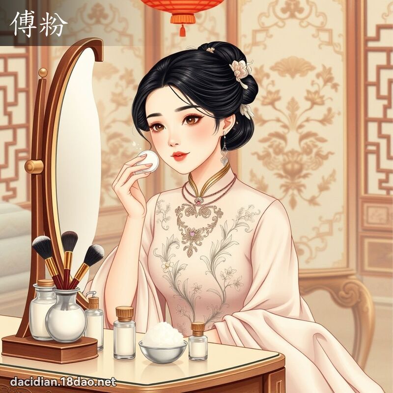 傅粉 - 国语大辞典配图